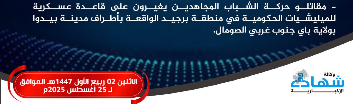 Al-Shabaab Militants Led an Armed Assault and Raided a Militia Outpost in Bargid, Bay, Somalia